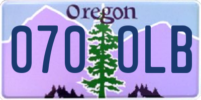 OR license plate 070OLB