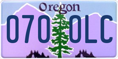 OR license plate 070OLC
