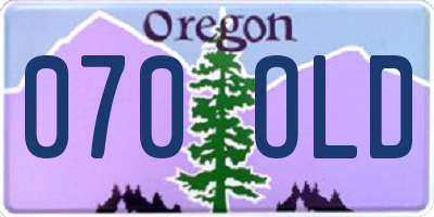OR license plate 070OLD