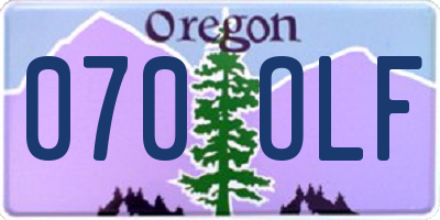 OR license plate 070OLF