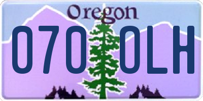 OR license plate 070OLH
