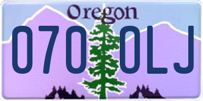 OR license plate 070OLJ