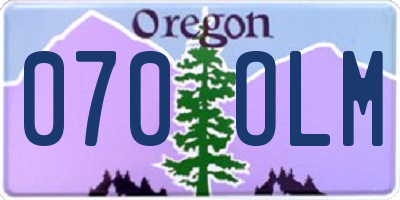 OR license plate 070OLM