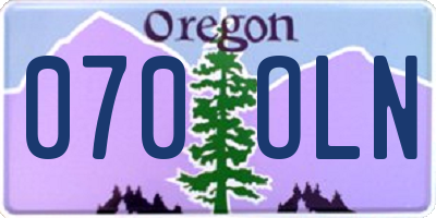 OR license plate 070OLN