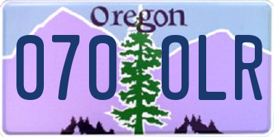 OR license plate 070OLR
