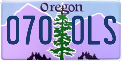 OR license plate 070OLS