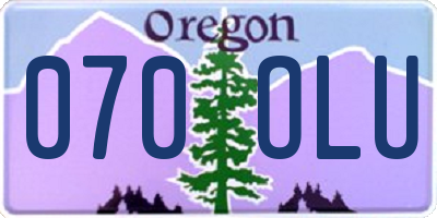 OR license plate 070OLU
