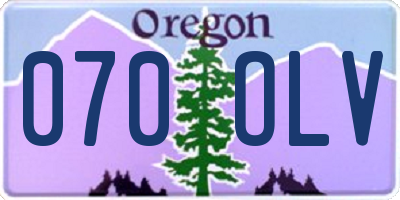 OR license plate 070OLV