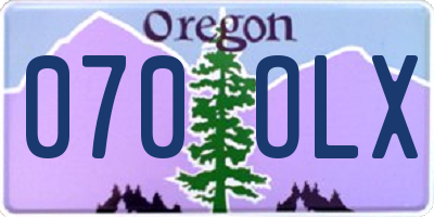 OR license plate 070OLX