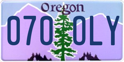 OR license plate 070OLY