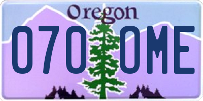OR license plate 070OME