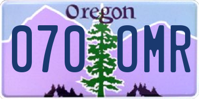 OR license plate 070OMR