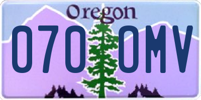 OR license plate 070OMV