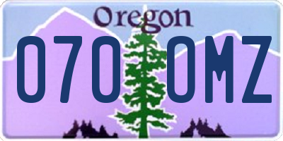 OR license plate 070OMZ