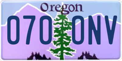 OR license plate 070ONV