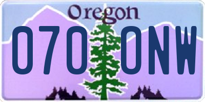 OR license plate 070ONW