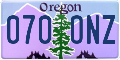 OR license plate 070ONZ