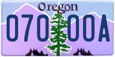 OR license plate 070OOA