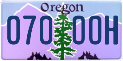 OR license plate 070OOH