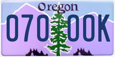OR license plate 070OOK