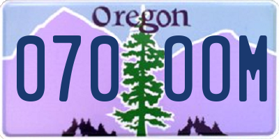 OR license plate 070OOM