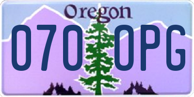 OR license plate 070OPG