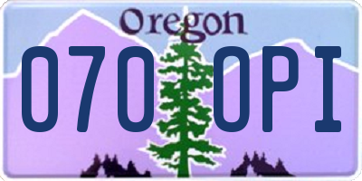 OR license plate 070OPI