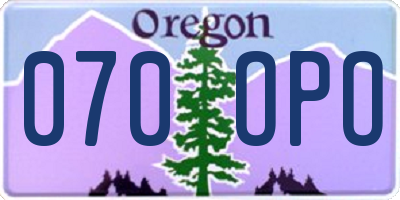 OR license plate 070OPO