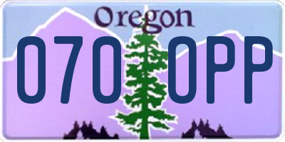 OR license plate 070OPP