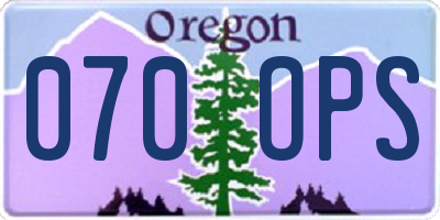 OR license plate 070OPS