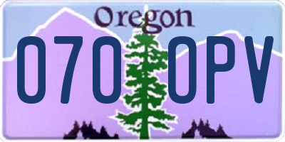 OR license plate 070OPV