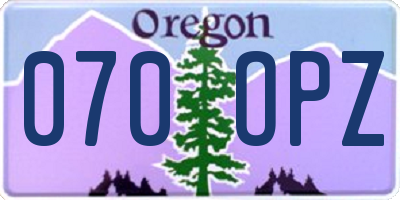 OR license plate 070OPZ