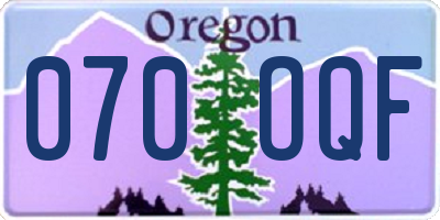 OR license plate 070OQF