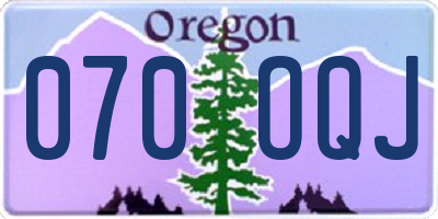 OR license plate 070OQJ