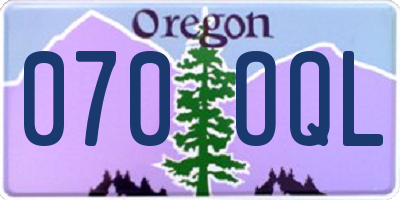 OR license plate 070OQL