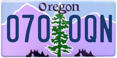OR license plate 070OQN
