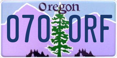 OR license plate 070ORF