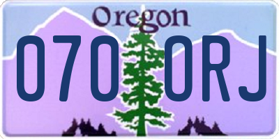 OR license plate 070ORJ