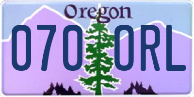 OR license plate 070ORL