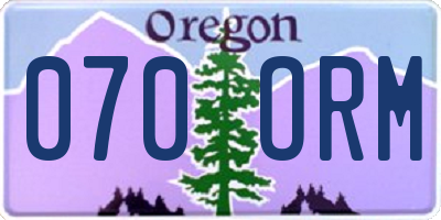OR license plate 070ORM