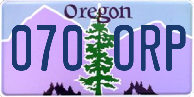 OR license plate 070ORP