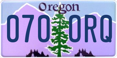 OR license plate 070ORQ
