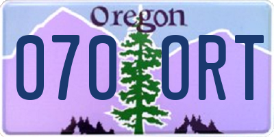 OR license plate 070ORT