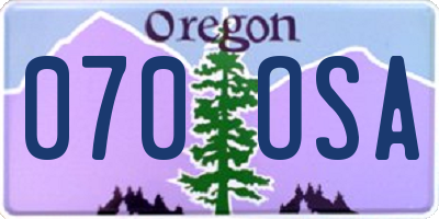 OR license plate 070OSA