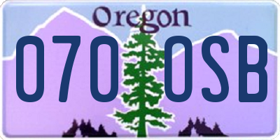 OR license plate 070OSB