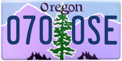 OR license plate 070OSE