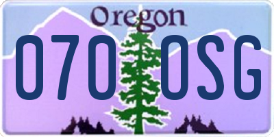 OR license plate 070OSG