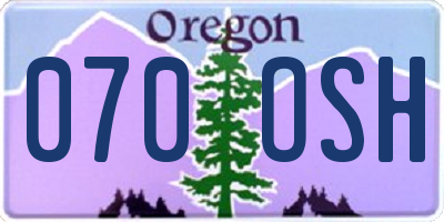 OR license plate 070OSH