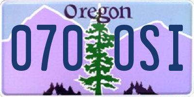 OR license plate 070OSI