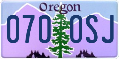 OR license plate 070OSJ